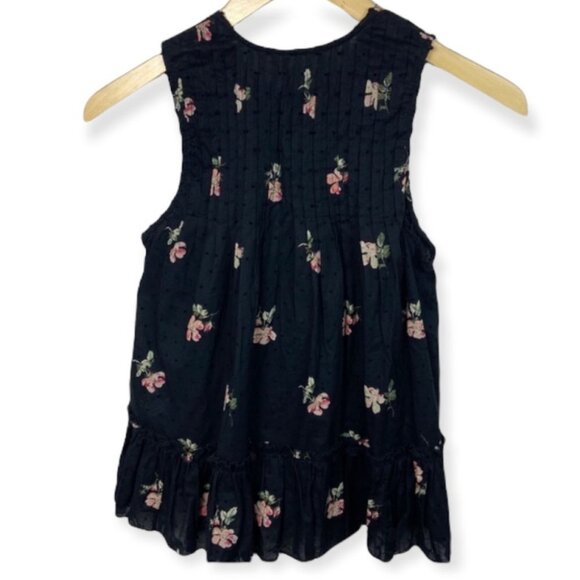 Ulla Johnson Cecile Blouse Black Floral Peplum Size 0 / XS Peplum Top Bohemian - Picture 4 of 9